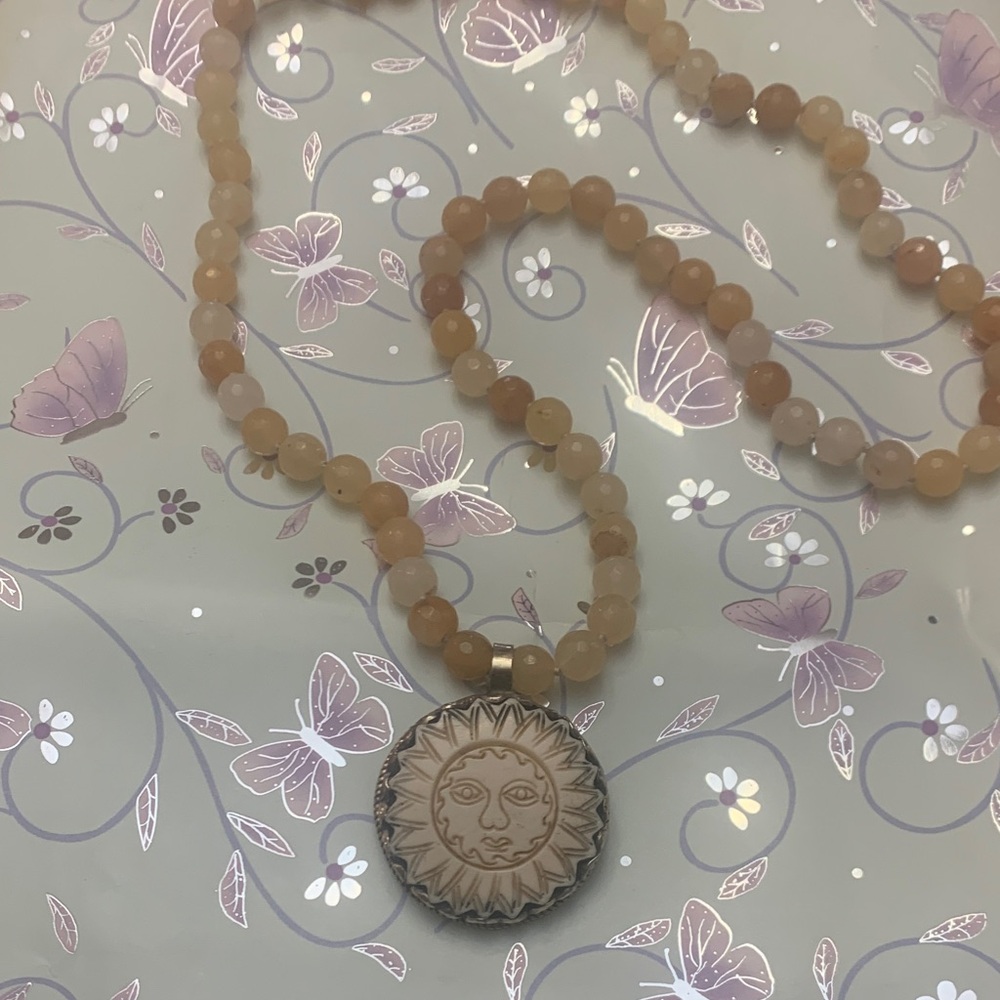 Sun Pendant Beaded Necklace